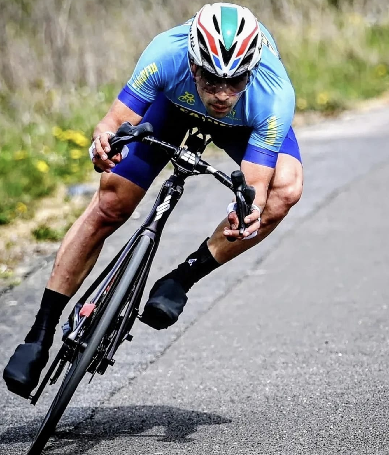 Mohammad in action during a cycling race